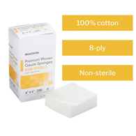 McKesson 44802000 Medi-Pak Non-Sterile Gauze Sponge-200/Pack