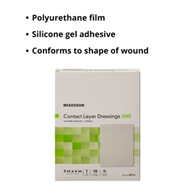 McKesson 4816-McKesson Silicone Wound Contact Layer Dressing, 3 x 4 Inch, Silicone (BX)