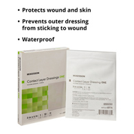 McKesson 4816-McKesson Silicone Wound Contact Layer Dressing, 3 x 4 Inch, Silicone (BX)