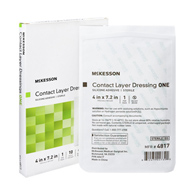 McKesson 4817-McKesson Silicone Wound Contact Layer Dressing, 4 x 7-2/5 Inch, Silicone (BX)
