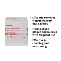 McKesson 4833-McKesson Oral Swabstick Foam Tip Dentifrice, 5 Inch, Mint, Pink, Oral Care Swabs (CS)