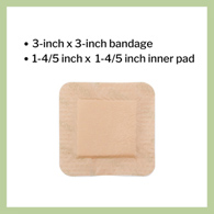 McKesson 4842-McKesson Silicone Adhesive with Border Silicone Foam Dressing, 3 x 3 Inch, Foams (BX)