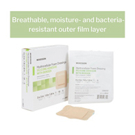 McKesson 4842-McKesson Silicone Adhesive with Border Silicone Foam Dressing, 3 x 3 Inch, Foams (BX)