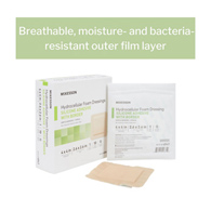 McKesson 4843-McKesson Silicone Adhesive with Border Silicone Foam Dressing, 4 x 4 Inch, Foams (CS)