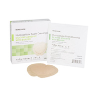McKesson 4845 Silicone Adhesive with Border Silicone Foam Dressing, 7 x 7 in Sacral, Foams (EA/1)