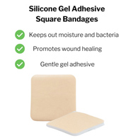 McKesson 4862 Silicone Gel Adhesive without Border Silicone Foam Dressing, 3 x 3 in, Foams (BX/10)