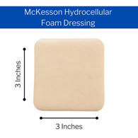 McKesson 4862 Silicone Gel Adhesive without Border Silicone Foam Dressing, 3 x 3 in, Foams (BX/10)