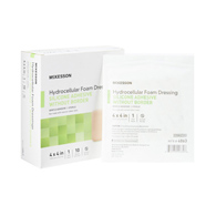 McKesson 4863 Silicone Gel Adhesive without Border Silicone Foam Dressing, 4 x 4 in, Foams (BX/10)