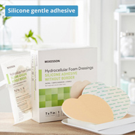 McKesson 4865 Silicone Gel Adhesive without Border Silicone Foam Dressing, 7 x 7 in Sacral, Foams (BX/10)