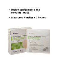 McKesson 4865 Silicone Gel Adhesive without Border Silicone Foam Dressing, 7 x 7 in Sacral, Foams (CS/200)