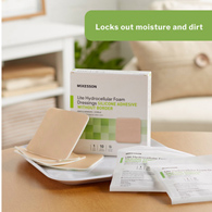 McKesson Lite McKesson 4894 Lite Silicone Gel Adhesive without Border Thin Silicone Foam Dressing, 6 x 6 in (BX/10)