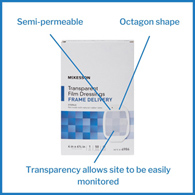 McKesson 4986 Transparent Film Dressing-200/Case