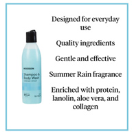 McKesson 53-1354-8 2 in-1 Shampoo & Body Wash, Flip-Top Bottle, 8 oz, Summer Rain Scent, Shampoos & (CS/48)