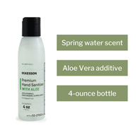 McKesson Premium McKesson 53-27032-4 Premium Hand Sanitizer With Aloe, Ethyl Alcohol Gel, 4 oz Bottle, Hand (CS/24)