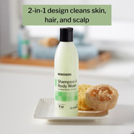 McKesson 53-27903-8 Shampoo & Body Wash, Cucumber Melon Scent, 8 oz Squeeze Bottle, Shampoos & Conditioners (CS/48)