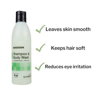 McKesson 53-27903-8 Shampoo & Body Wash, Cucumber Melon Scent, 8 oz Squeeze Bottle, Shampoos & Conditioners (CS/48)
