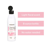 McKesson 53-27913-8 Rinse-Free Shampoo & Body Wash, 8 oz Bottle, Shampoos & Conditioners (CS/48)