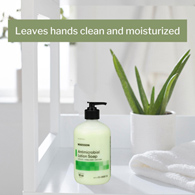 McKesson 53-28087-18 Antimicrobial Lotion Soap, Herbal Scent, 18 oz, Pump Bottle, Green, 0.95% Strength, Soaps (CS/12)