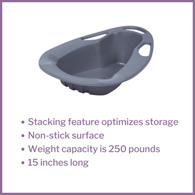 McKesson 56-80245-McKesson Stackable Bedpan, Non-Stick Plastic, Latex-Free, Graphite, Bedpans (CS)