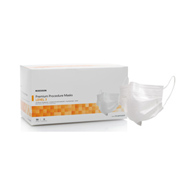 McKesson 73-GCFCXSSF Procedure Mask, Pleated with Earloops, One Size Fits Most, White, Non-Sterile (BX/50)