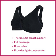 McKesson 83-908BLK-32-McKesson Surgi-Bra II, 32 Inch, Black, Bras