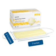 McKesson 91-2101 ASTM Level 1 Medical Face Masks, Yellow (BX/50)