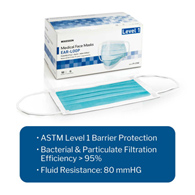 McKesson 91-2102 ASTM Level 1 Medical Face Masks, Blue (BX/50)
