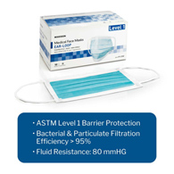McKesson 91-2102 ASTM Level 1 Medical Face Masks, Blue (CS/500)