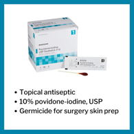 McKesson 986 Impregnated Swabstick, 10% Strength, Povidone Iodine, Individual Packet, Applicators & Swabsticks (BX/50)