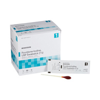 McKesson 986 Impregnated Swabstick, 10% Strength, Povidone Iodine, Individual Packet, Applicators & Swabsticks (BX/50)