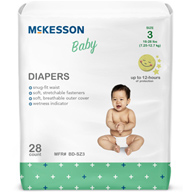 McKesson BD-SZ3-McKesson Baby Diapers, Size 3, Baby Diapers (CS) - McKesson Baby Diapers, Size 3