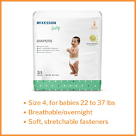McKesson BD-SZ4-McKesson Baby Diaper, Size 4, Baby Diapers (BG) - McKesson Baby Diaper, Size 4