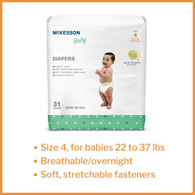 McKesson BD-SZ4-McKesson Baby Diaper, Size 4, Baby Diapers (CS) - McKesson Baby Diaper, Size 4