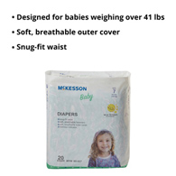 McKesson BD-SZ7-McKesson Baby Diaper, Size 7, Baby Diapers (BG) - McKesson Baby Diaper, Size 7