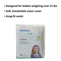 McKesson BD-SZ7-McKesson Baby Diaper, Size 7, Baby Diapers (CS) - McKesson Baby Diaper, Size 7