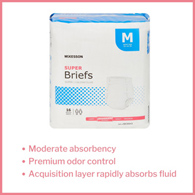 McKesson BR30643 Super Moderate Absorbency Incontinence Brief, Medium (BG/16)