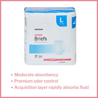 McKesson BR30644 Super Moderate Absorbency Incontinence Brief, Large (BG/18)