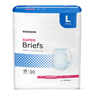 McKesson BR30644 Super Moderate Absorbency Incontinence Brief, Large (BG/18)