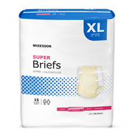 McKesson BR30645 Super Moderate Absorbency Incontinence Brief, Extra Large (CS/60)
