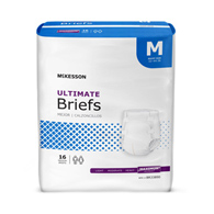 McKesson BR33890 Ultimate Maximum Absorbency Incontinence Brief, Medium (BG/16)