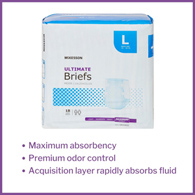 McKesson BR33892 Ultimate Maximum Absorbency Incontinence Brief, Large (BG/18)