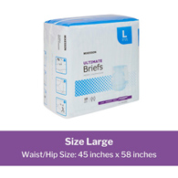 McKesson BR33892 Ultimate Maximum Absorbency Incontinence Brief, Large (BG/18)