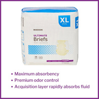 McKesson BR33893 Ultimate Maximum Absorbency Incontinence Brief, Extra Large (CS/60)