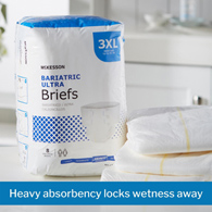 McKesson Ultra Bariatric McKesson BRBAR Ultra Plus Heavy Absorbency Bariatric Incontinence Brief, 3Extra Large (BG/8)