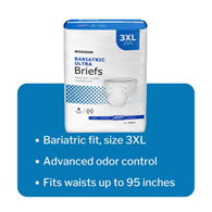McKesson Ultra Bariatric McKesson BRBAR Ultra Plus Heavy Absorbency Bariatric Incontinence Brief, 3Extra Large (BG/8)