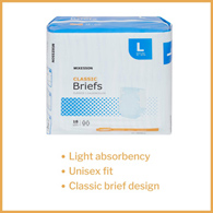 McKesson Classic McKesson BRBRLG Classic Light Absorbency Incontinence Brief, Large (BG/18)