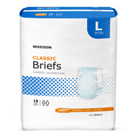 McKesson Classic McKesson BRBRLG Classic Light Absorbency Incontinence Brief, Large (BG/18)