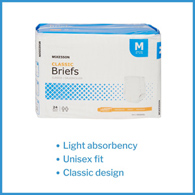 McKesson Classic McKesson BRBRMD Classic Light Absorbency Incontinence Brief, Medium (CS/96)