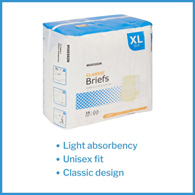 McKesson Classic McKesson BRBRXL Classic Light Absorbency Incontinence Brief, Extra Large (BG/15)