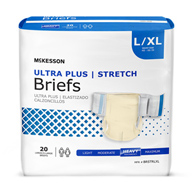McKesson Ultra Plus Stretch McKesson BRSTRLXL Ultra Plus Stretch Heavy Absorbency Incontinence Brief, Large / (BG/20)